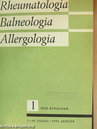 Rheumatologia - Balneologia - Allergologia 1976. január-december