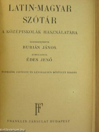 Latin-magyar szótár