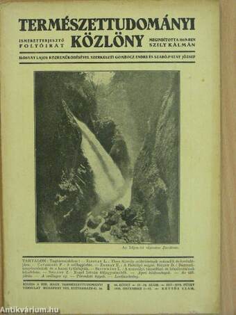 Természettudományi Közlöny 1934. december 1-15.