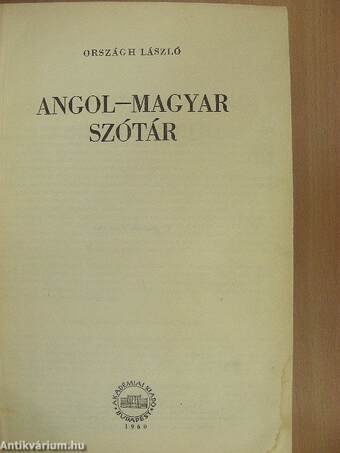 Angol-magyar szótár