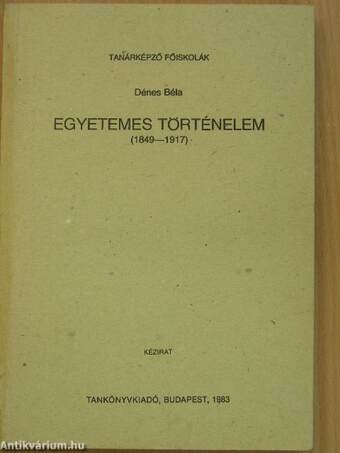 Egyetemes történelem 1849-1917