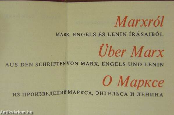 Marxról (minikönyv)