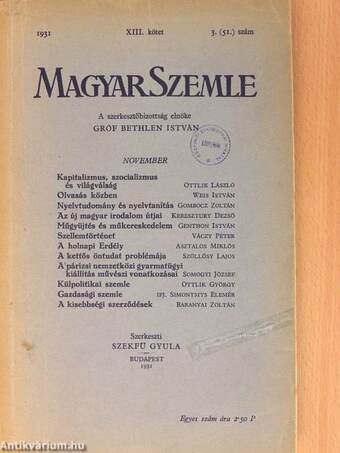 Magyar Szemle 1931. november