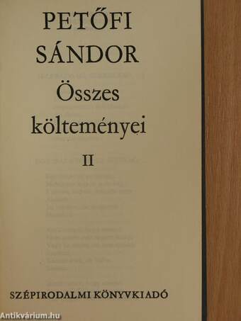 Petőfi Sándor összes költeményei II. (töredék)