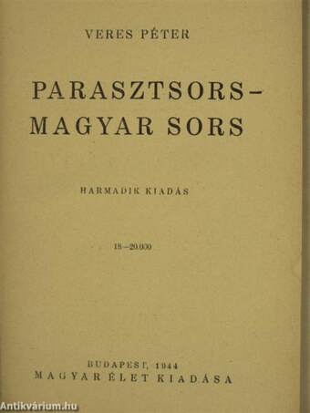 Parasztsors - magyar sors