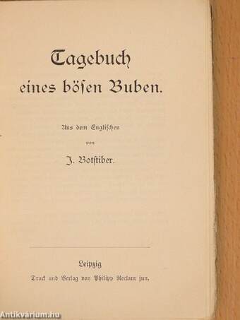 Tagebuch eines bösen Buben (gótbetűs)