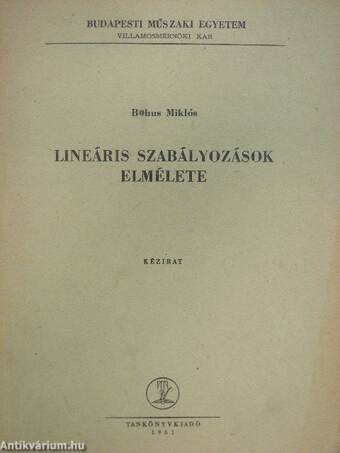 Lineáris szabályozások elmélete