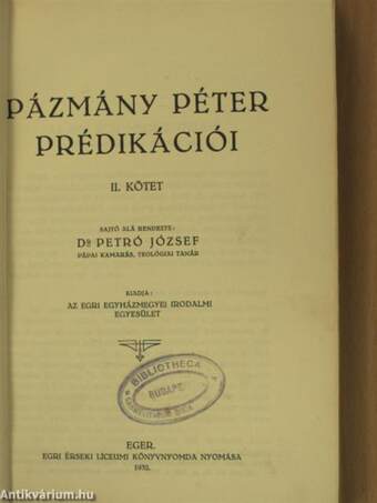 Pázmány Péter prédikációi II. (töredék)