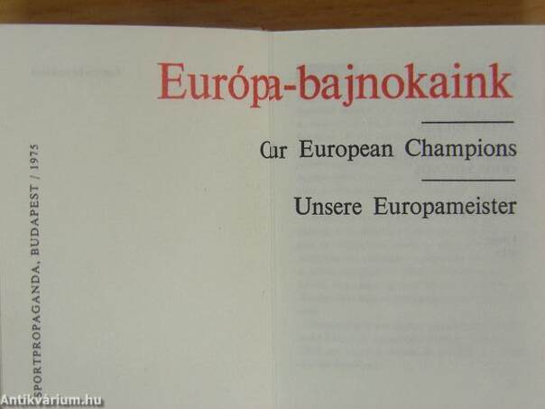 Világbajnokaink/Európa-bajnokaink/Olimpiai bajnokaink (minikönyv) (számozott)/Világbajnokaink/Európa-bajnokaink/Olimpiai bajnokaink (mikrokönyv) (számozott)