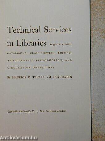 Technical Services in Libraries