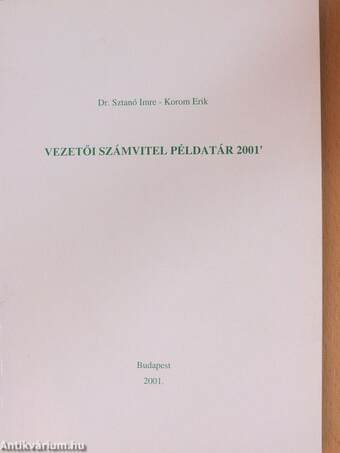 Vezetői számvitel példatár 2001'