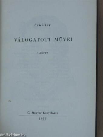 Schiller válogatott művei I. (töredék)