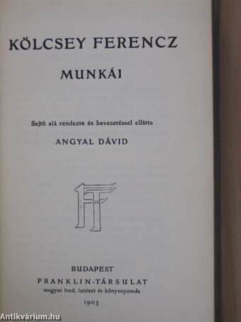 Kölcsey Ferencz munkái