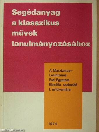 Segédanyag a klasszikus művek tanulmányozásához