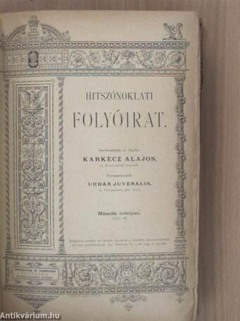 Hitszónoklati folyóirat 1890. december-1891. november