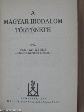 A magyar irodalom története