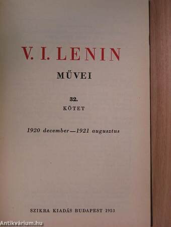 V. I. Lenin művei 32.