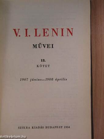 V. I. Lenin művei 13.