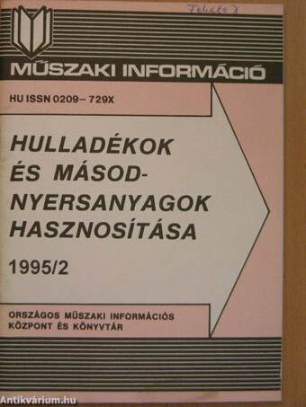 Hulladékok és másodnyersanyagok hasznosítása 1995/2.