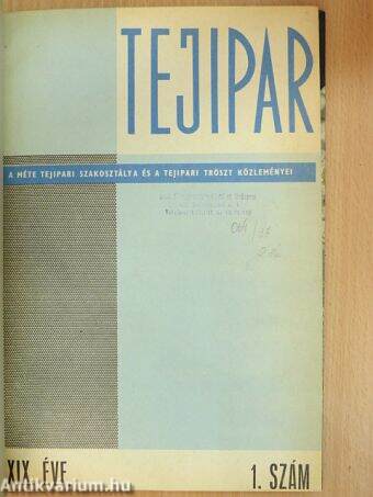 Tejipar 1970-1971. január-december