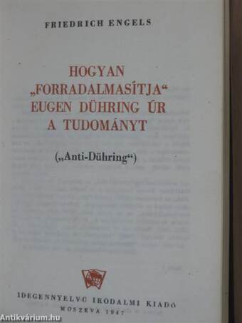 Hogyan "forradalmasítja" Eugen Dühring úr a tudományt