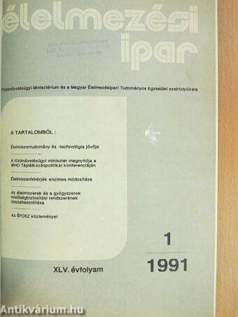 Élelmezési ipar 1991. január-december