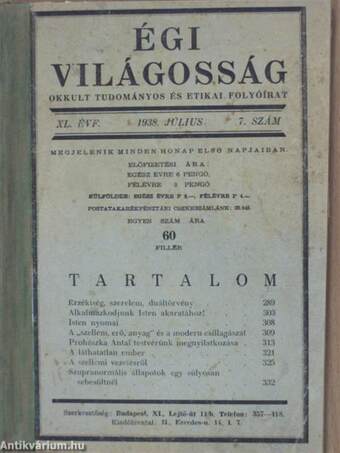 Égi Világosság 1938. július