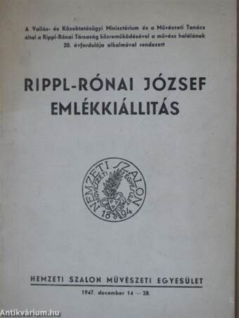 Rippl-Rónai József emlékkiállitás 1947. december 14-28.