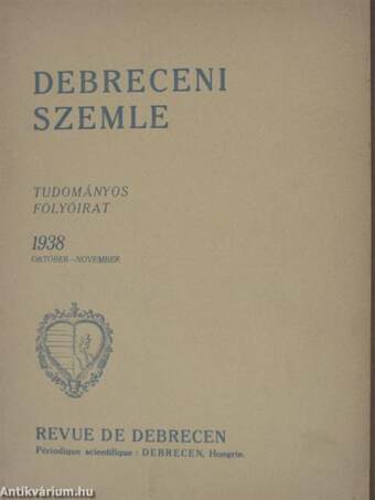 Debreceni Szemle 1938. október-november