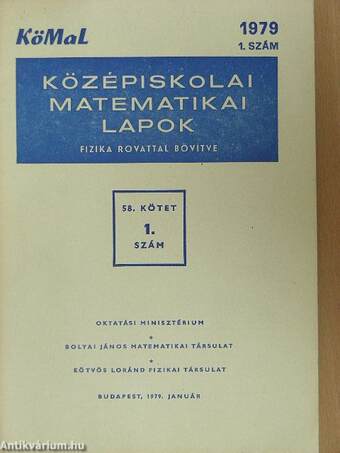 Középiskolai matematikai lapok 1979. január