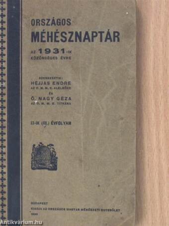 Országos Méhésznaptár az 1931-ik közönséges évre