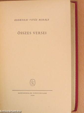 Csokonai Vitéz Mihály összes versei II. (töredék)