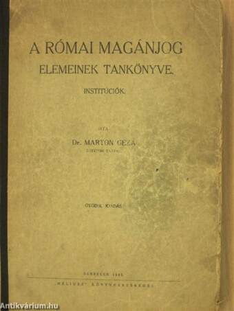 A római magánjog elemeinek tankönyve
