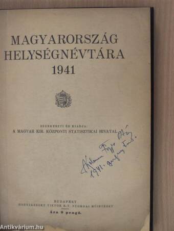 Magyarország helységnévtára 1941