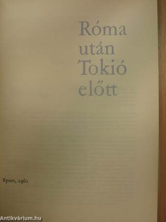 Róma után Tokió előtt