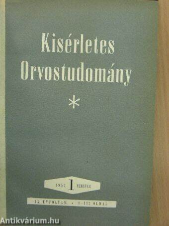 Kísérletes Orvostudomány 1957. január-december