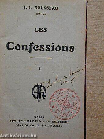 Les Confessions I-V./Poésies Nouvelles