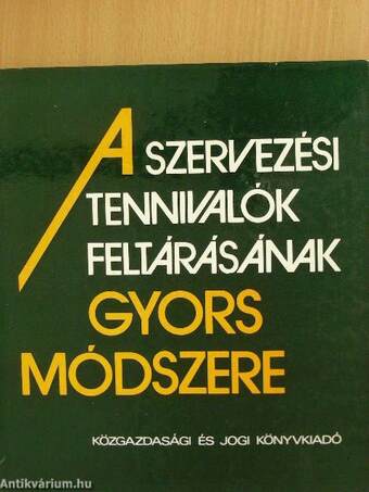 A szervezési tennivalók feltárásának gyors módszere