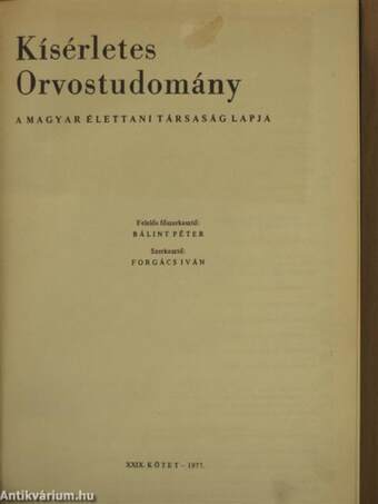 Kísérletes Orvostudomány 1977. január-december