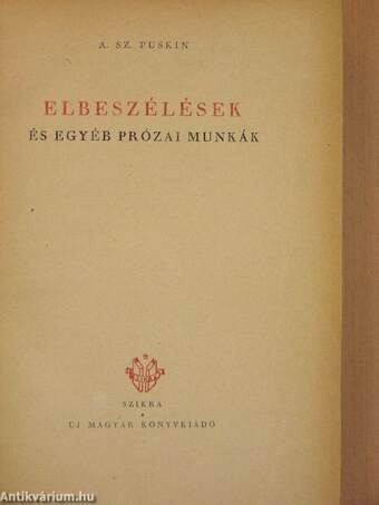 Elbeszélések és egyéb prózai munkák