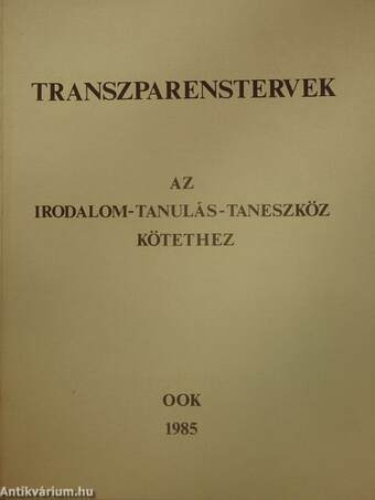 Transzparenstervek az irodalom-tanulás-taneszköz kötethez