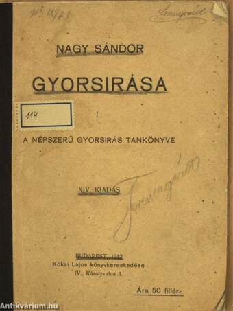 Nagy Sándor gyorsirása I.