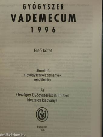 Gyógyszer vademecum 1996. I. (töredék)