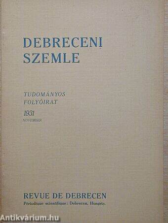 Debreceni Szemle 1931. november