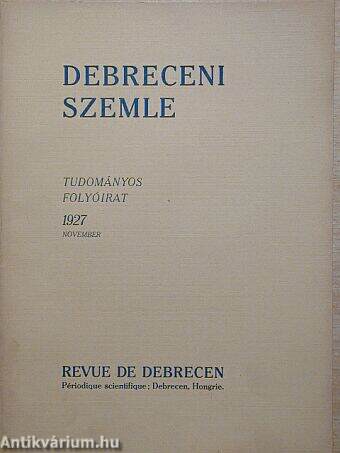 Debreceni Szemle 1927. november