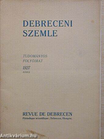 Debreceni Szemle 1927. június