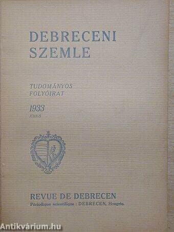 Debreceni Szemle 1933. június