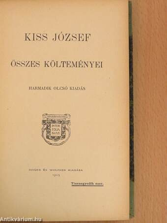 Kiss József összes költeményei