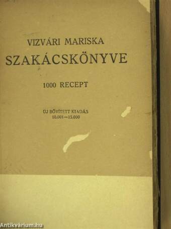 Vizvári Mariska szakácskönyve