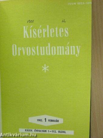 Kísérletes Orvostudomány 1982. január-december